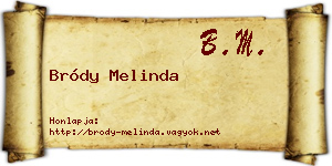 Bródy Melinda névjegykártya